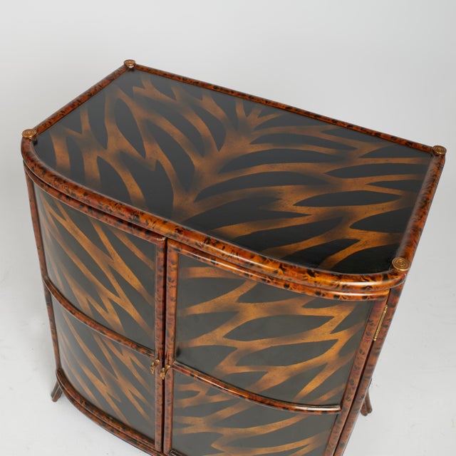 Late 20th Century Maitland-Smith Vintage Two Door Faux Bamboo and Lacquer Cabinet For Sale - Image 5 of 12