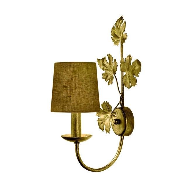 An Absolutely Handmade Artisan Decorative Wall Light With A Mass Of Swirling Vine Leaves. The Hand Applied Antique Gold...