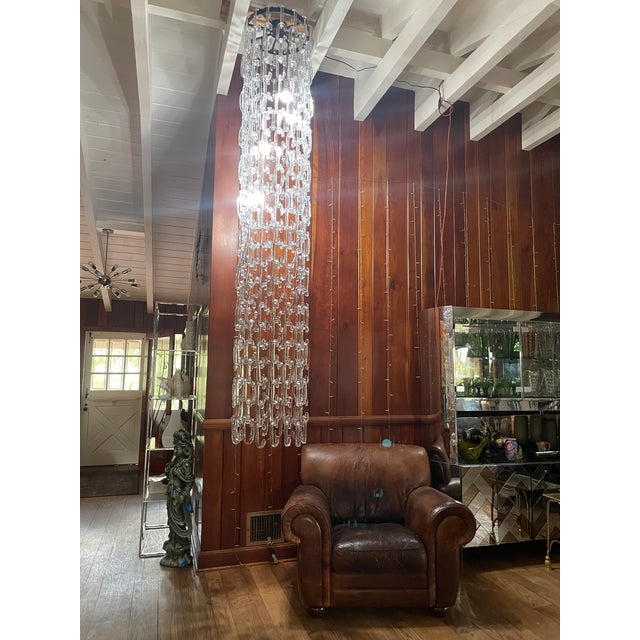 10 Ft. Chain Link Hand Blown Murano Glass Chandelier in the Style of Gino Vistosi For Sale - Image 9 of 10