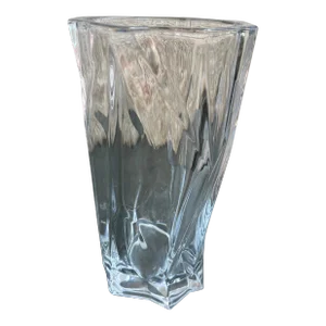 Art Deco Style Modernist Cubist Lead Crystal Glass Vase
