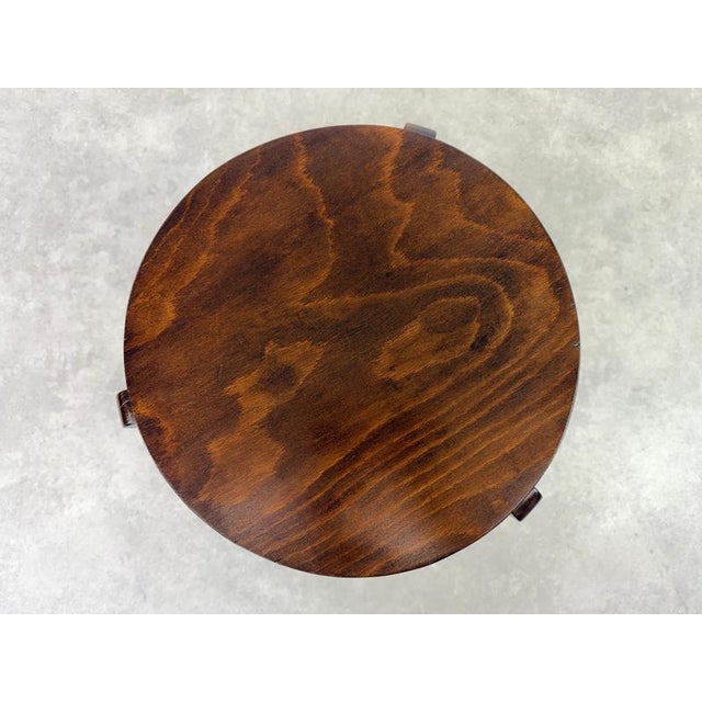 Art Deco Round Side Table with Shelf from Thonet Mundus, 1930s For Sale - Image 6 of 7