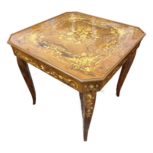 Mid 20th Century Italian Inlaid Convertible Game Table For Sale