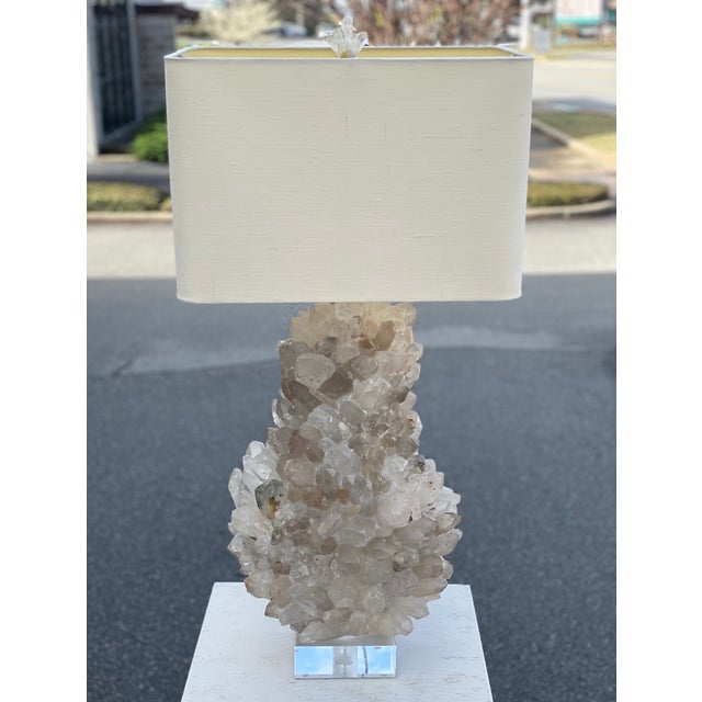 Contemporary Large Quartz Crystal Table Lamp For Sale - Image 3 of 11