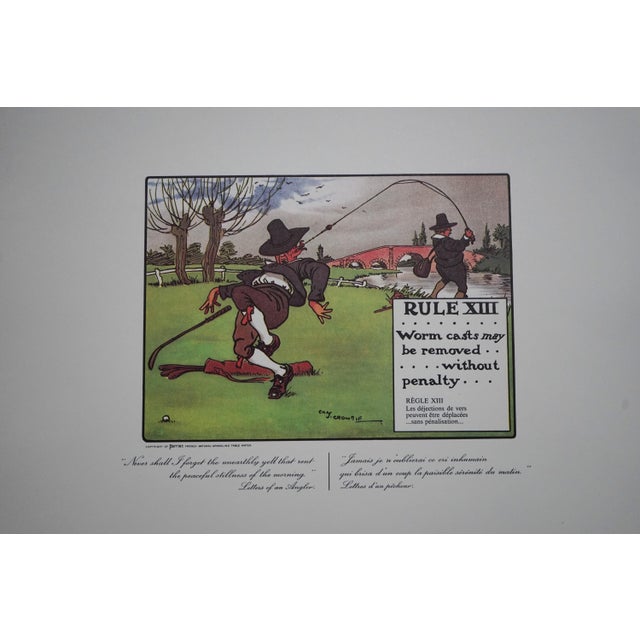 Complete Set of Charles Crombie's Rules of Golf Illustrations for Perrier (24 Prints) Circa 1960 For Sale - Image 17 of 18