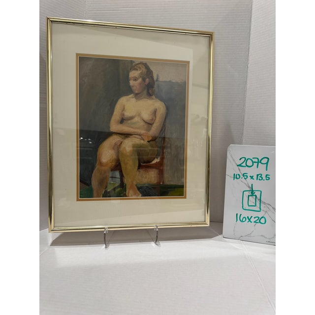 Early 20th Century William Oberman Original Oil on Canvas Nude Figure Study Framed Artist Estate For Sale In Atlanta - Image 6 of 6