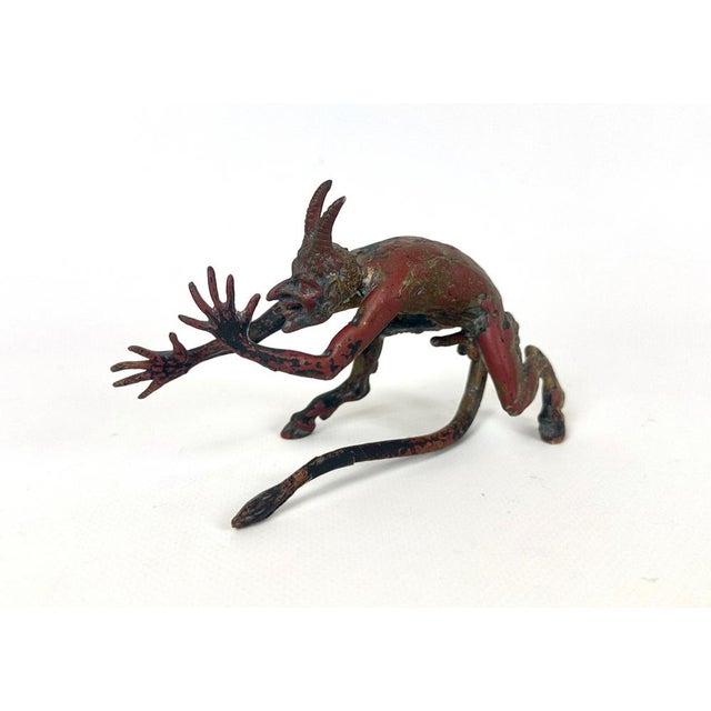Metal Cold Polychromed Bronze Mephisto Figurine attributed to Franz Xaver Bergmann, Austria, 1900s For Sale - Image 7 of 11