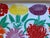 In full bloom and bursting with color! Dated to 2002 by the sticker on the bottom, this enameled tray in nice condition...
