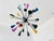 Mid Century Modern Multicolor Sputnik Chandelier, Large Colorful Cone Shade Pendant Light, Stilnovo Style Ceiling Fixture For Sale - Image 6 of 8