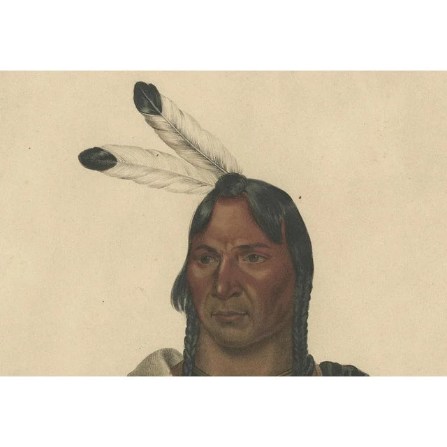 After Charles Bird King, Sioux Chief Portrait Esh-Ta-Hum-Leah, Lithograph, 1838 For Sale - Image 6 of 11