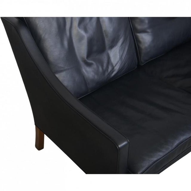Black Model 2209 3-Seater Sofa in Black Leather by Børge Mogensen, 1980s For Sale - Image 8 of 18