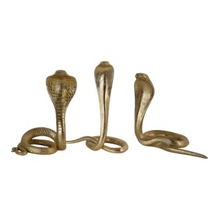 Cobras Gold Statues - Set of 3 For Sale