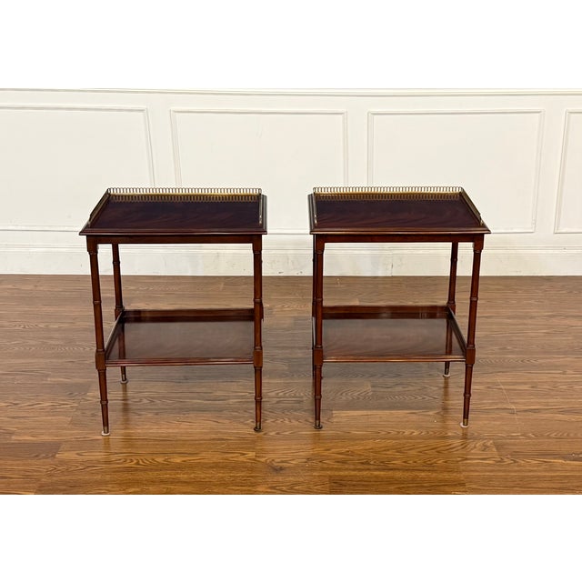 Pair of Mahogany End Tables by Leighton Hall - Showroom Samples For Sale - Image 9 of 15