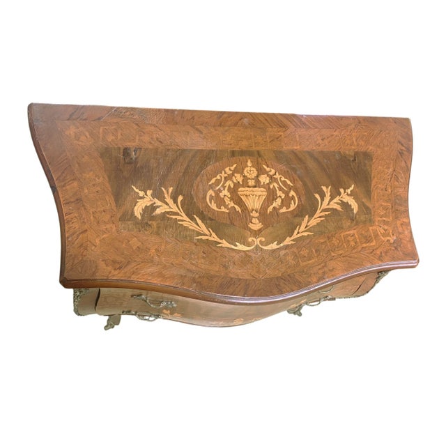 Vintage Louis XV Style Bombe Chest Commode Side Table 31" H For Sale - Image 10 of 10