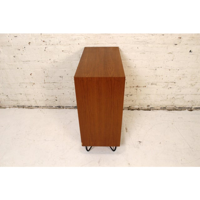 Wood Mid 20th Century Danish Teak Nightstand With Cabinet Doors and Shelf For Sale - Image 7 of 17