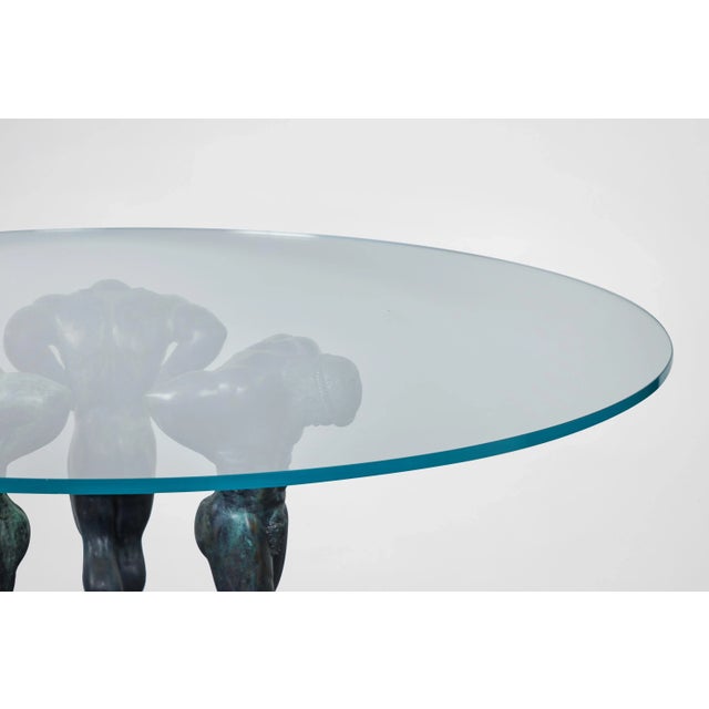 Metal Bronze Neoclassical Table Base by Mastercraft For Sale - Image 7 of 8