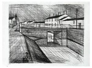 Bernard Buffet, The Canal, 1955, Original Etching