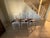 Wood Rustic Farmhouse Whitewash Bar Stools W/ Cowhide Upholstered Seats Set of 3 For Sale - Image 7 of 12