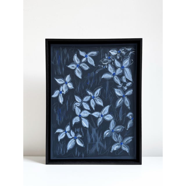 Inspired by the dogwood trees that line the streets and parks surrounding the artist’s DUMBO studio, Dogwoods in Blue...