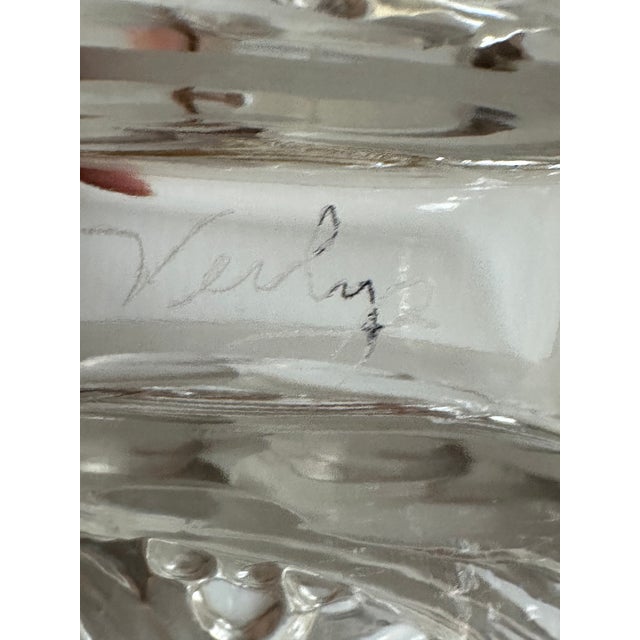 Verlys Glass 1938 Vintage Sign Verlys Frosted/Clear "Love Birds" Glass Vase For Sale - Image 4 of 17