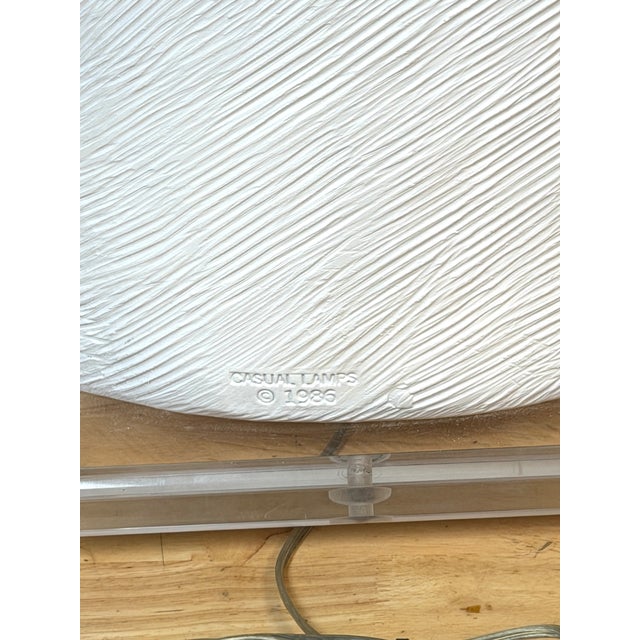 White 1986 Monumental Postmodern White Lacquered Plaster Lamps by Casual Lamps - a Pair For Sale - Image 8 of 15