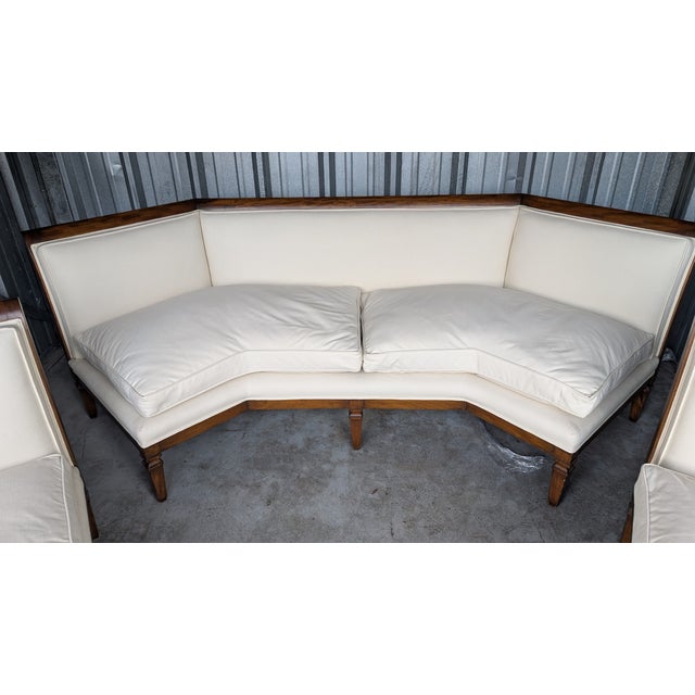 Wood 1960s Mahogany Curved 3 Piece Sectional Sofa For Sale - Image 7 of 9