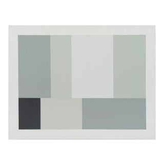 Contemporary Abstract Acrylic/Gouache on Wood Painting "Small Grey Test Pattern 2" by Tom McGlynn For Sale