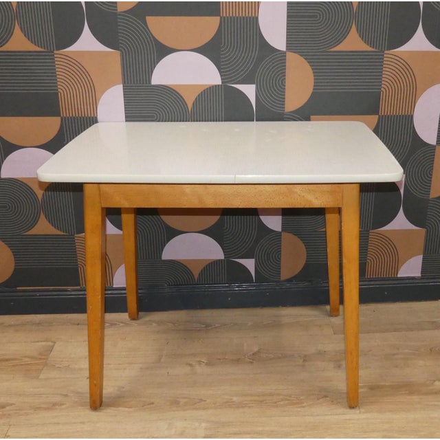 Small Vintage Kitchen Table in Wood, 1950s For Sale - Image 6 of 14