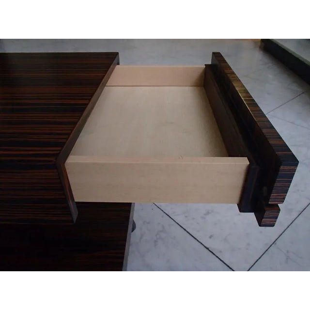 Macassar Bedside Table on Wheels For Sale - Image 4 of 11