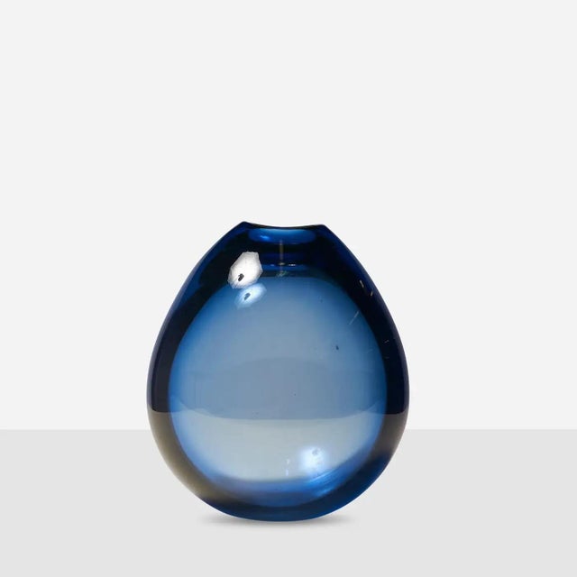 Teardrop Shaped Vase by Per Lutken Denmark, c1961 For Holmgaard Glass, a teardrop shaped (sometimes referred to as “Soap...