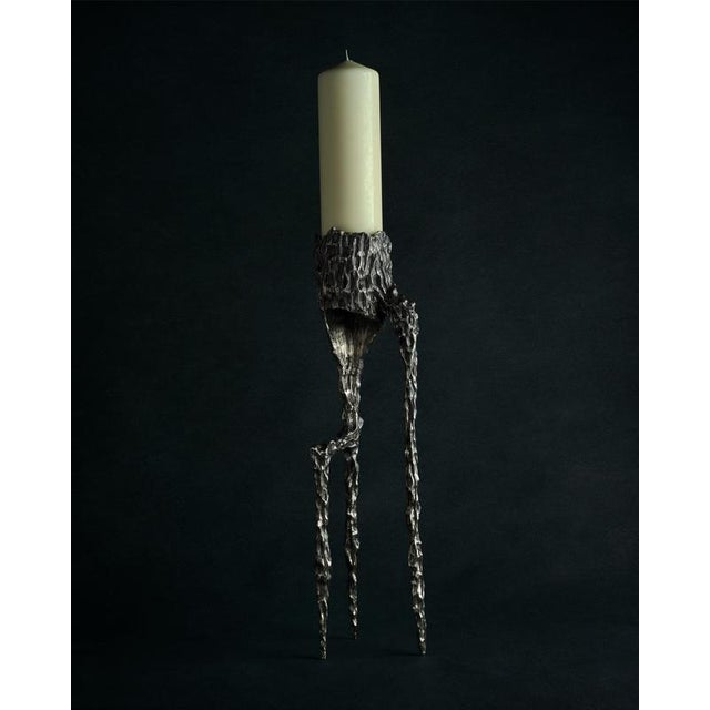 Omnia vanitas vanité 32 candelabra in patinated cast bronze by william guillon hand sculpted, dated and signed dimensions:...