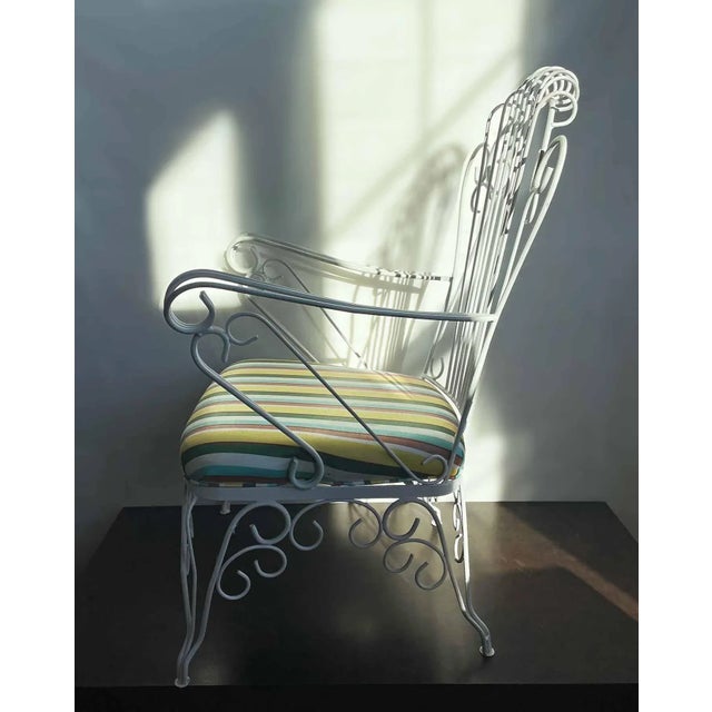 Antique French Armchairs - Wrought Iron - A Pair For Sale - Image 4 of 4