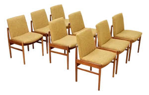 1960s Set of Eight Mid Century Dining Chairs Attributed Beithcraft of Scotland