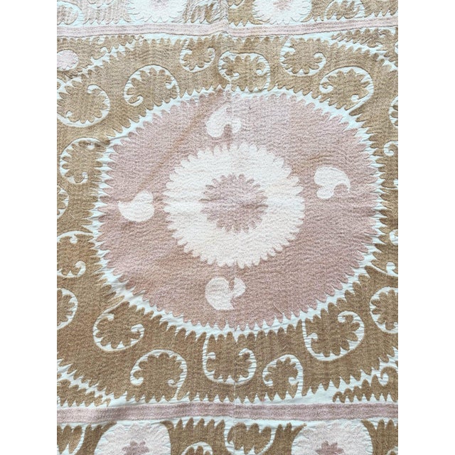 Hand-Embroidered Vintage Suzani from Uzbekistan, circa 1960s. Dimension; 55'' x 62'' inches / 140 x 158 cm / 4'7'' x 5'2''...