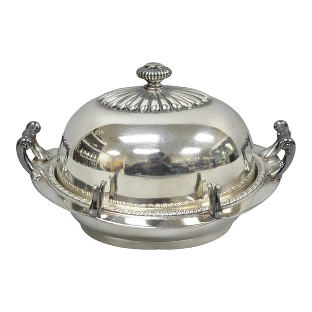 Antique Victorian Middletown Plate Co Silver Plated Fancy Covered Butter Dish For Sale