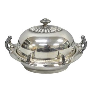 Antique Victorian Middletown Plate Co Silver Plated Fancy Covered Butter Dish