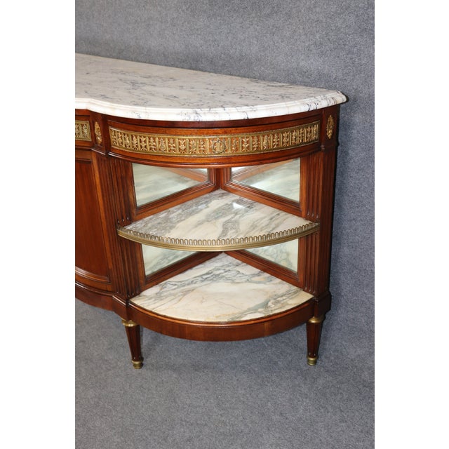 19th C. French Louis XVI Style Marble Top Bronze Mounted Sideboard For Sale In Philadelphia - Image 6 of 16