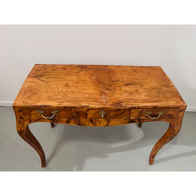 1950s Italian Olive Wood Bombay Petit Desk For Sale In Los Angeles - Image 6 of 11