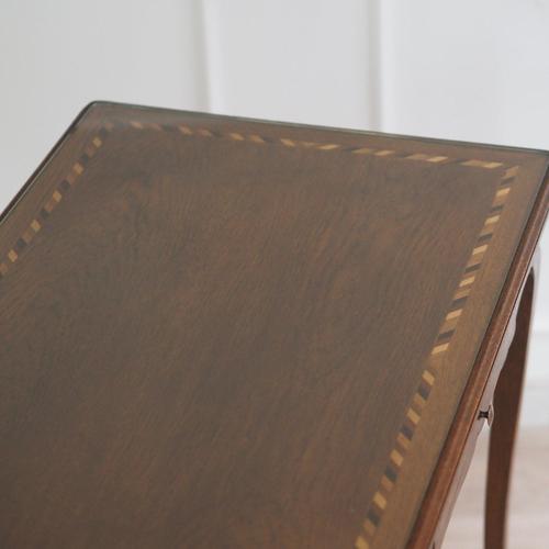 French Writing Desk with Glass Top and Inlays, Early 20th Century For Sale - Image 3 of 15