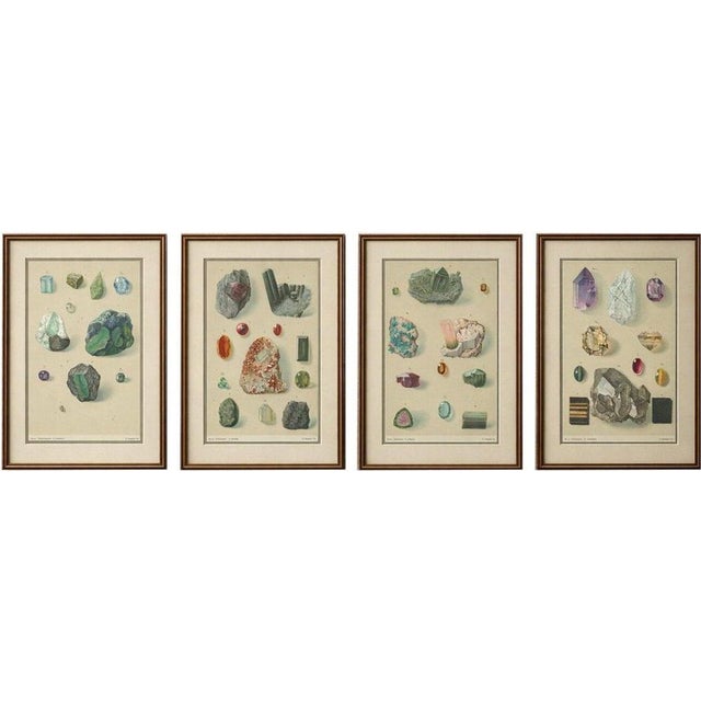 Antique Gemstone Prints with Diamond, Garnet & Tourmaline, Germany, 1900, Set of 4 For Sale - Image 9 of 9