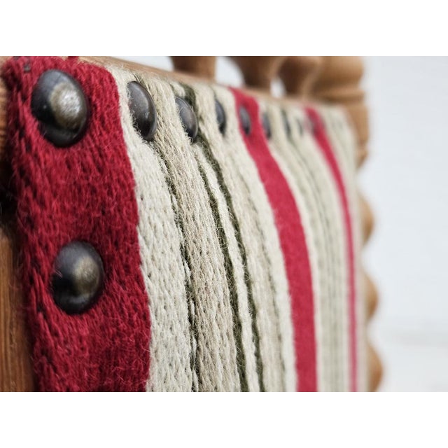 Danish Highback Rocking Chair in Wool & Oak, 1970s For Sale - Image 14 of 18