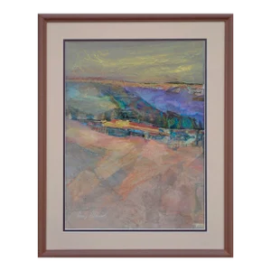 Textured Mixed Media Abstract Landscape by Annis Allen
