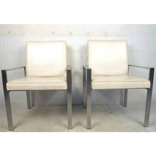 1970s Mid-Century Aluminum Frame Dining Chairs For Sale - Image 4 of 9