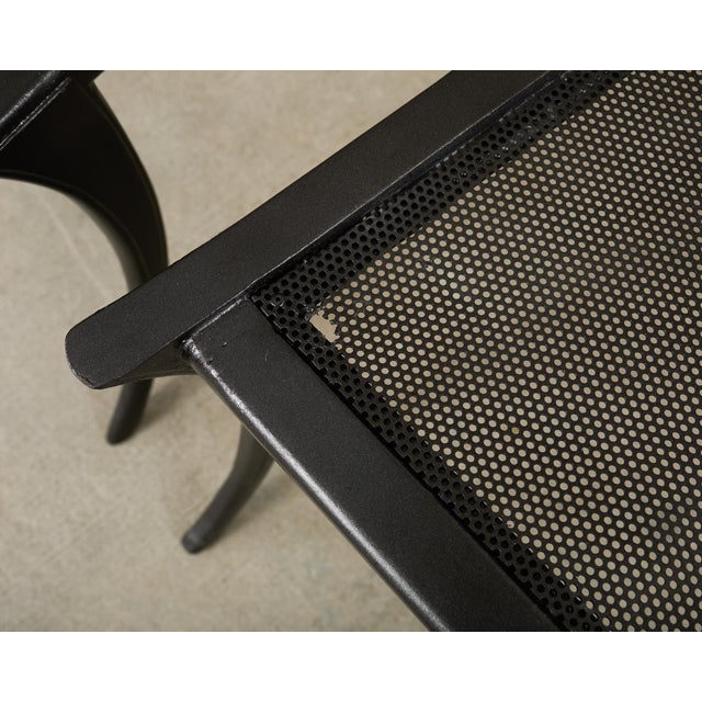 Michael Taylor Metal Klismos Garden Chairs Set of Four For Sale - Image 18 of 18
