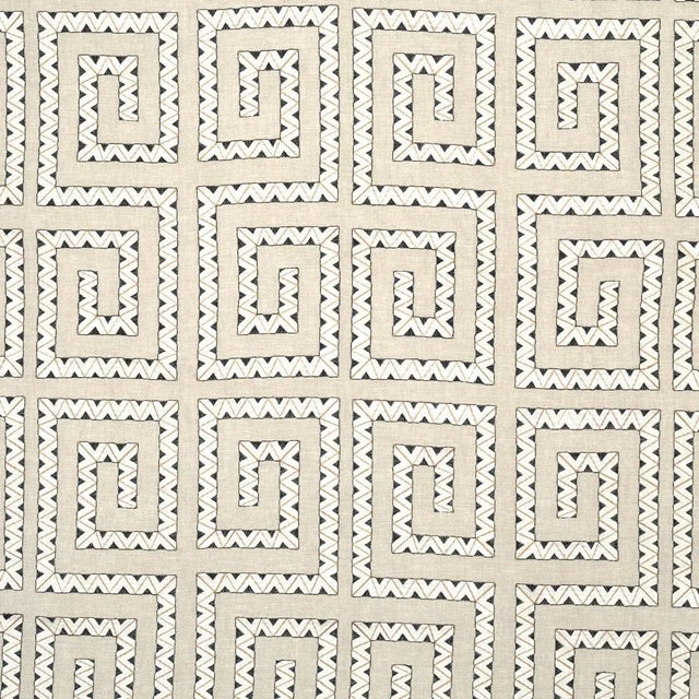 Sample - Schumacher Prado Embroidery Fabric in Graphite For Sale