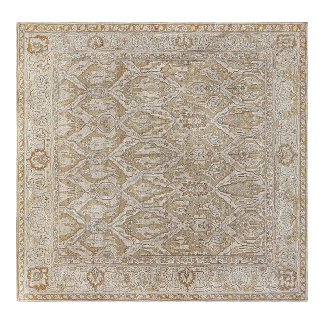 1920s Indian Amritsar Beige, Brown and Gold Rug For Sale