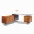 George Nelson for Herman Miller 9000 Series Mid Century Walnut and White Fomica Executive Corner Desk with Return and...
