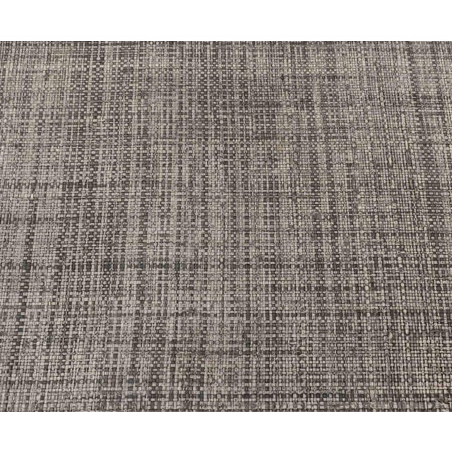 Karl Springer Karl Springer Style Gray Grasscloth Coffee Table For Sale - Image 4 of 9