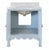 Worlds Away Matthew Izzo Home Kealy Light Blue Matte Lacquer Two Door, Single Porcelain Sink Bath Vanity With Carrara Marble Top and Brass Hardware For Sale - Image 4 of 7