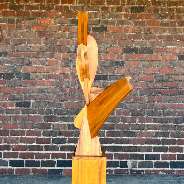 Wooden Sculpture by W. Moore 1977 “#7 Seated Figure” For Sale - Image 11 of 12