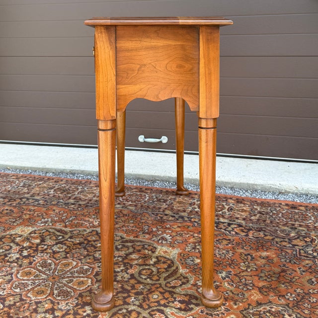 Vintage Statton Americana Traditional Solid Cherry 1 Drawer Console or Hall Table For Sale - Image 11 of 16
